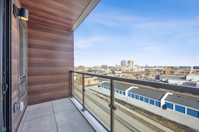 balcony with a view of city