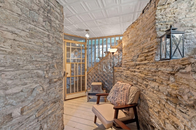 wooden deck with stairway