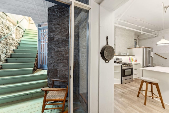 interior space with wood finished floors
