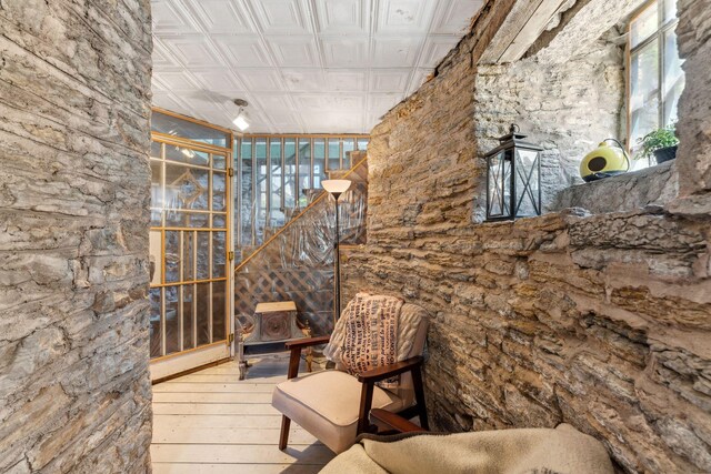 710 Summit Ave Unit 4, Saint Paul, MN 55105 - living area featuring an ornate ceiling and wood-type flooring