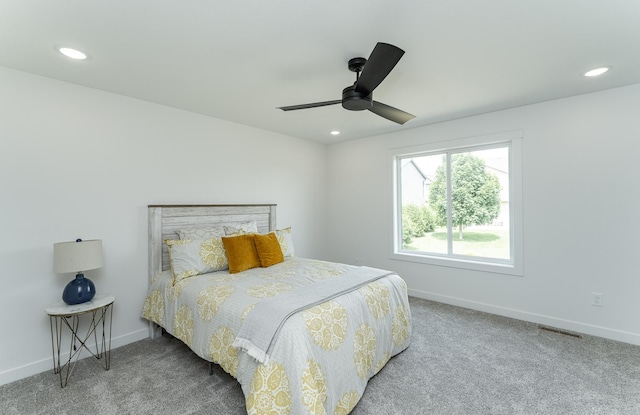 1812 Brandt Dr NE, Byron, MN 55920 - bedroom with carpet flooring, recessed lighting, and ceiling fan