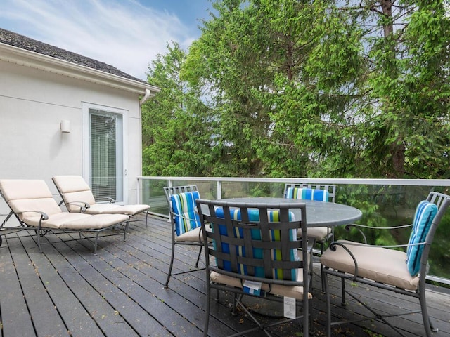 2673 Cedar Grn, Minnetonka, MN 55305 - wooden terrace with outdoor dining area