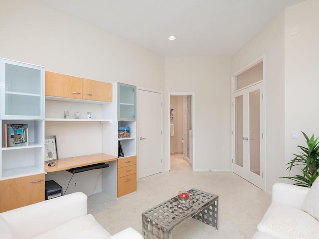 2673 Cedar Grn, Minnetonka, MN 55305 - office space featuring built in desk, light carpet, and french doors