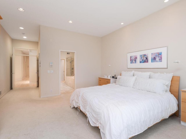 2673 Cedar Grn, Minnetonka, MN 55305 - bedroom featuring recessed lighting, light carpet, and connected bathroom