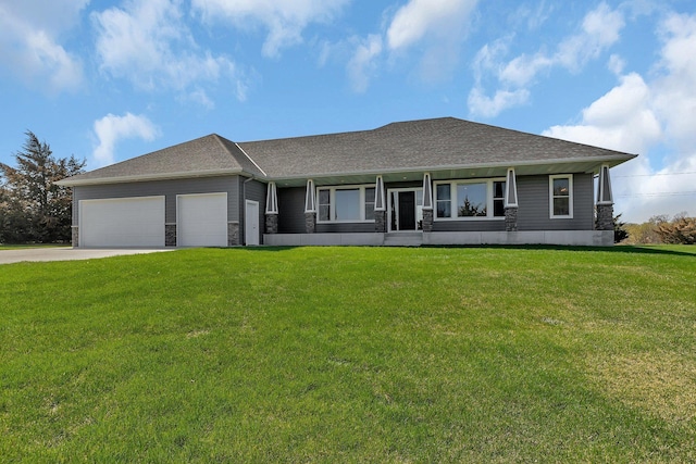 8619 State Highway 55 NW, Annandale, MN 55302 - ranch-style house with a garage, a front lawn, driveway, and a shingled roof