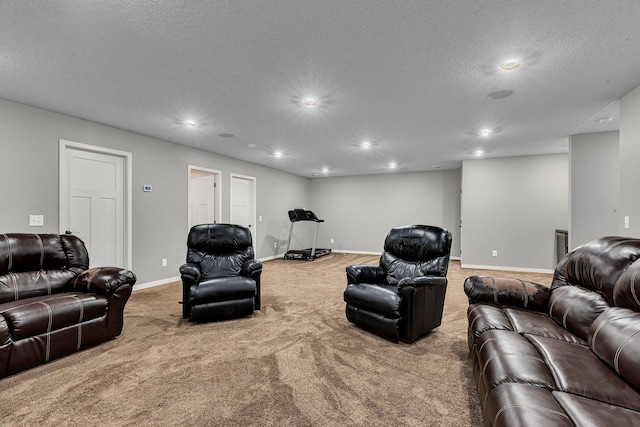 8619 State Highway 55 NW, Annandale, MN 55302 - living area with carpet floors, recessed lighting, a textured ceiling, and baseboards