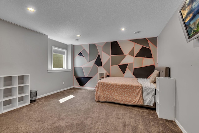 8619 State Highway 55 NW, Annandale, MN 55302 - bedroom with recessed lighting, a textured ceiling, and carpet
