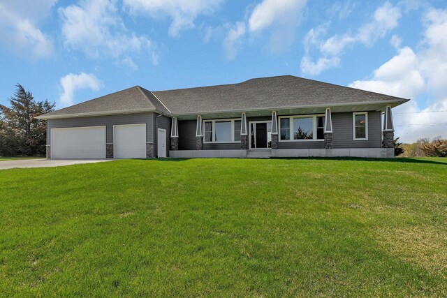 8619 State Highway 55 NW, Annandale, MN 55302 - view of front facade with an attached garage, a front lawn, concrete driveway, and roof with shingles