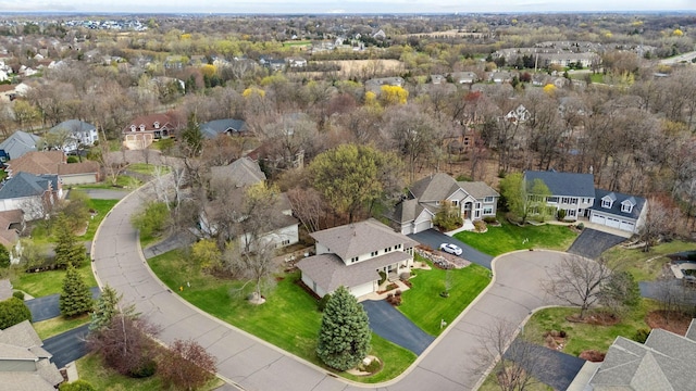 aerial view with a residential view