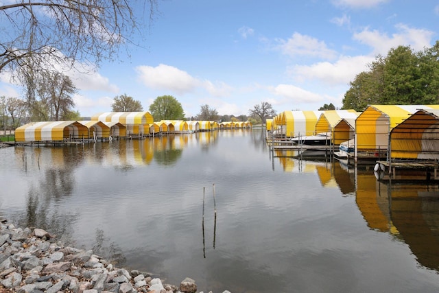 view of water feature featuring a boat dock