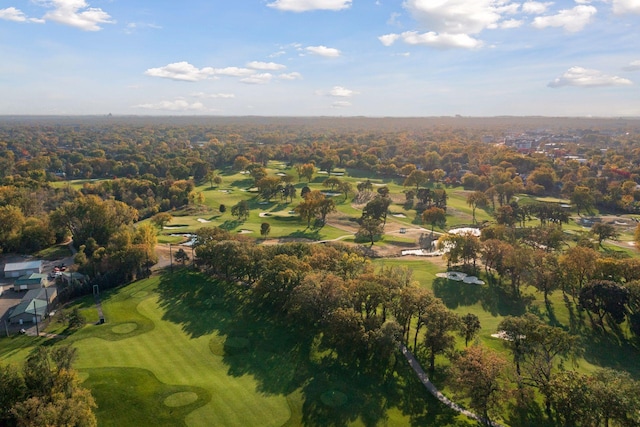 birds eye view of property featuring view of golf course