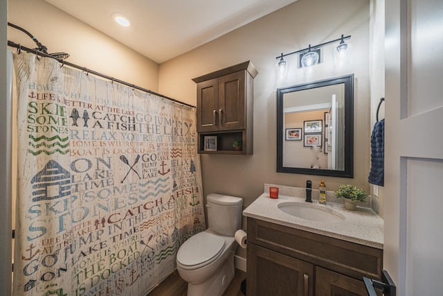 17292 Boyer Lake Rd, Lake Park, MN 56554 - bathroom with vanity, shower / bath combination with curtain, and toilet