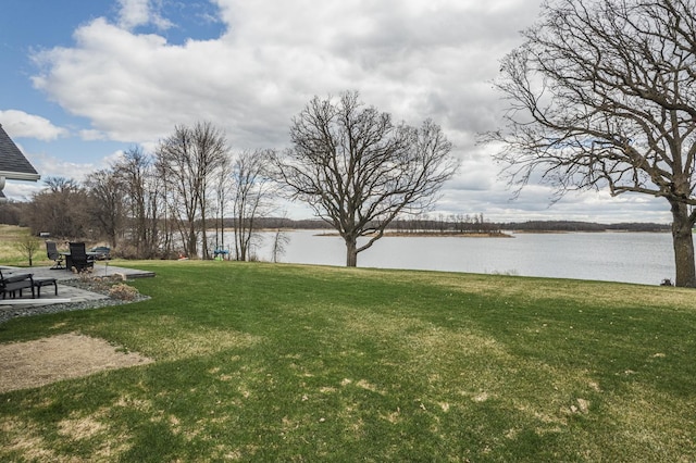 17292 Boyer Lake Rd, Lake Park, MN 56554 - view of yard with a patio and a water view