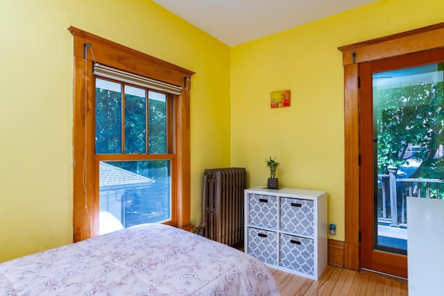 1043 Lincoln Ave, Saint Paul, MN 55105 - bedroom featuring radiator and light wood-type flooring