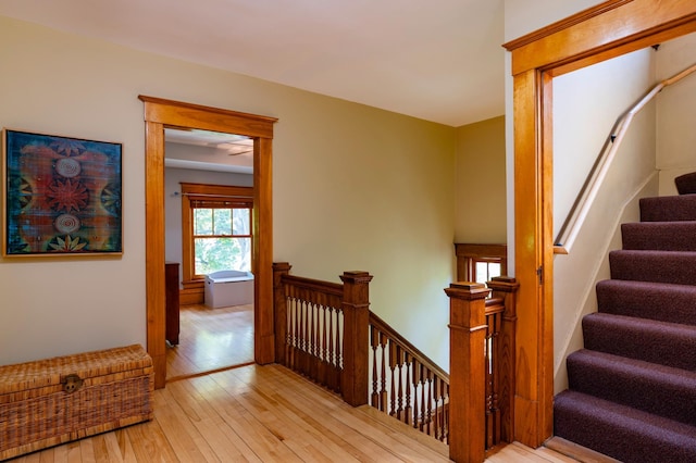 1043 Lincoln Ave, Saint Paul, MN 55105 - stairway with hardwood / wood-style floors