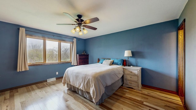46236 186th Avenue Ct, Zumbrota, MN 55992 - bedroom with light wood-type flooring and a ceiling fan