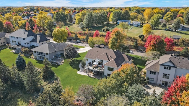 aerial view with a residential view