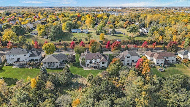 bird's eye view with a residential view