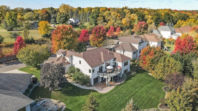 drone / aerial view with a residential view