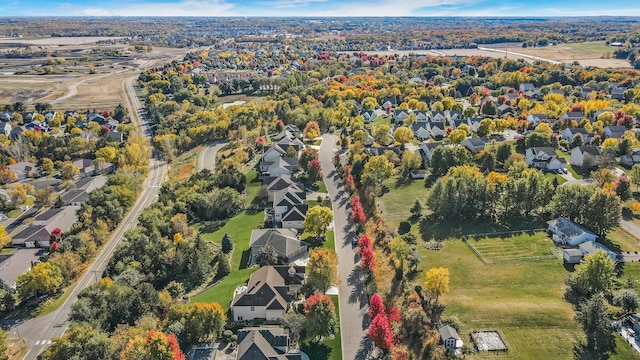 bird's eye view with a residential view