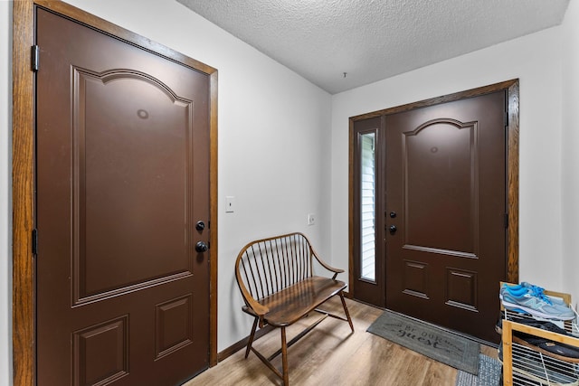216 Richard Ave SE, Isanti, MN 55040 - foyer with light wood-style floors, a textured ceiling, and baseboards