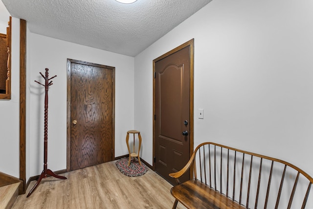 216 Richard Ave SE, Isanti, MN 55040 - foyer entrance with wood finished floors, a textured ceiling, and baseboards