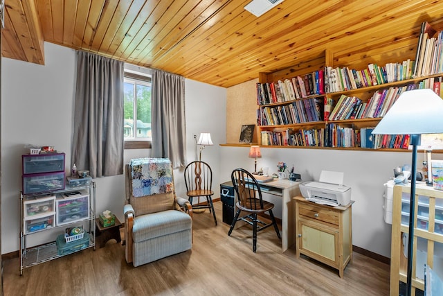 216 Richard Ave SE, Isanti, MN 55040 - office area featuring wood finished floors and wooden ceiling