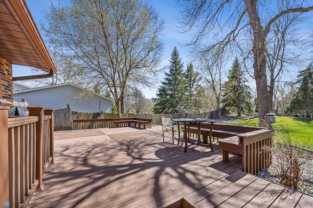 deck featuring fence