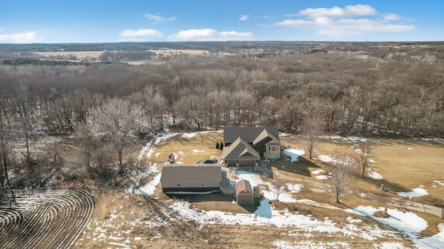 view of snowy aerial view