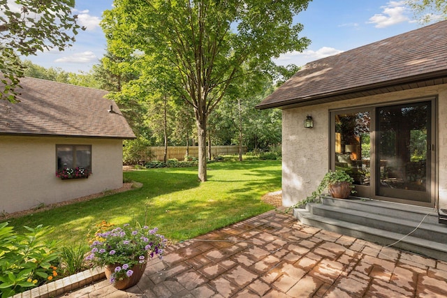 1055 Nelson Dr, Shoreview, MN 55126 - view of yard featuring entry steps and a patio area