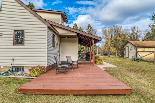 9700 Aspen Ave NW, Bemidji, MN 56601 - wooden terrace with a lawn