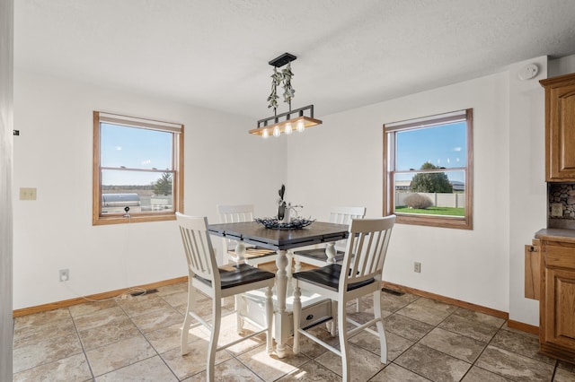 dining space featuring baseboards and a healthy amount of sunlight