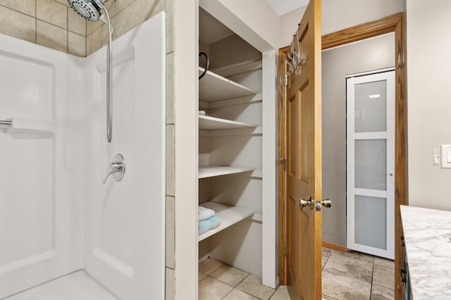 bathroom featuring a shower