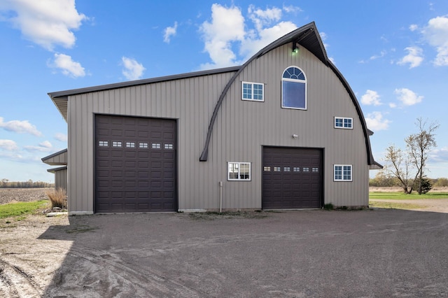 view of detached garage