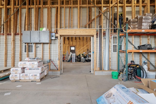 misc room with concrete flooring