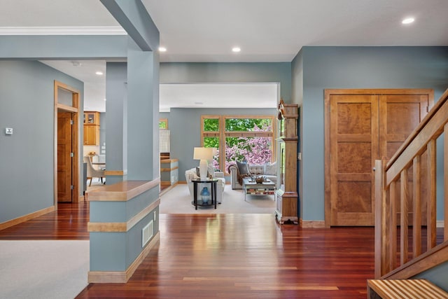 4970 Yuma Ct N, Plymouth, MN 55446 - foyer with wood finished floors, stairway, recessed lighting, and baseboards
