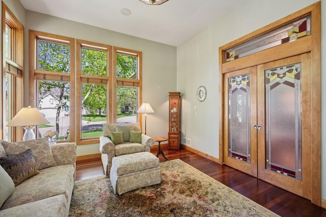 4970 Yuma Ct N, Plymouth, MN 55446 - living room with dark wood-style flooring and baseboards