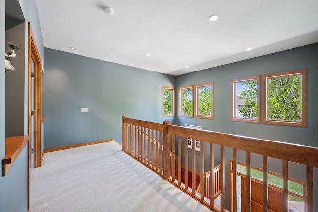 4970 Yuma Ct N, Plymouth, MN 55446 - hallway featuring an upstairs landing, carpet, recessed lighting, and baseboards