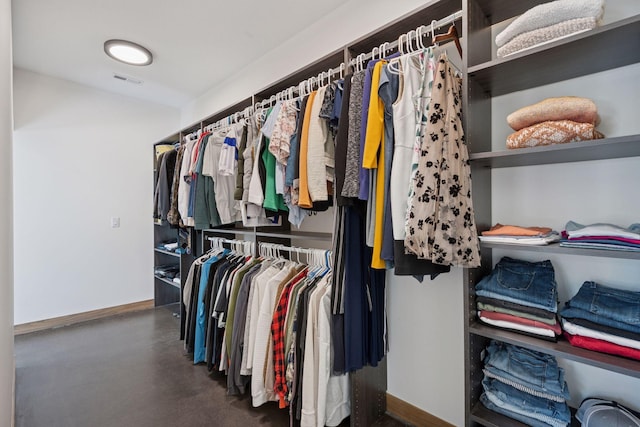 walk in closet with visible vents
