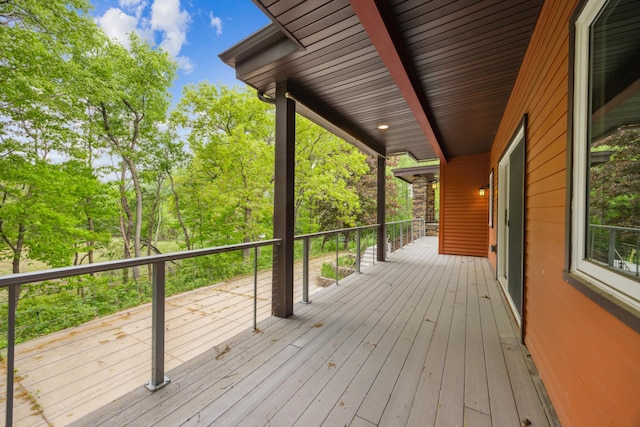 21 Red Fox Rd, North Oaks, MN 55127 - deck with view of wooded area