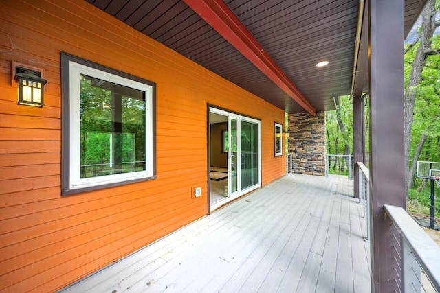 21 Red Fox Rd, North Oaks, MN 55127 - wooden deck with covered porch