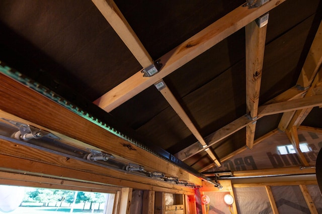 room details with beam ceiling
