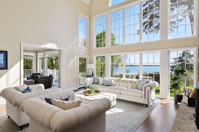 1510 Green Trees Rd, Orono, MN 55391 - sunroom featuring a water view