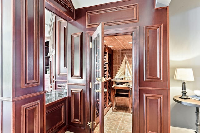 1510 Green Trees Rd, Orono, MN 55391 - corridor featuring brick patterned floors
