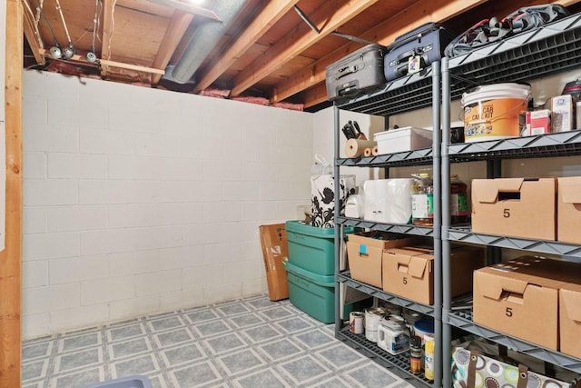 view of storage area