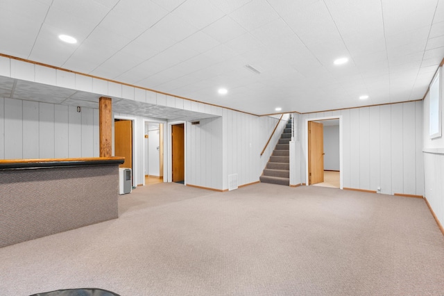 3618 1st St NW, Rochester, MN 55901 - finished basement featuring carpet flooring, stairs, and recessed lighting