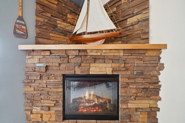 detailed view of a fireplace