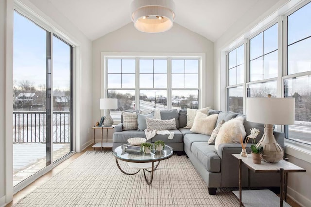 sunroom with plenty of natural light