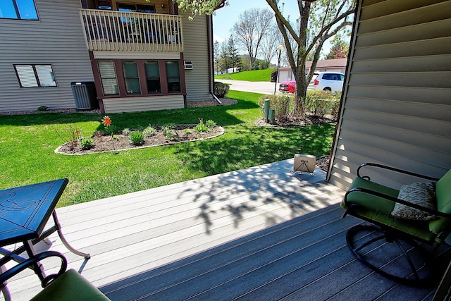 222 Sargent Dr Unit 102, Red Wing, MN 55066 - wooden terrace featuring a lawn