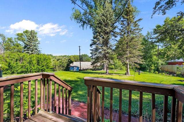 1791 Lois Dr, Shoreview, MN 55126 - wooden deck with a lawn